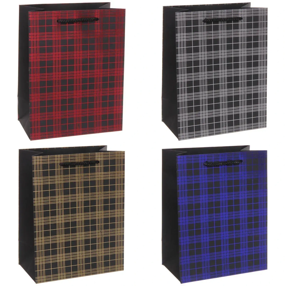 Пакет подарочный «Стильная клетка» 23*18*10 см