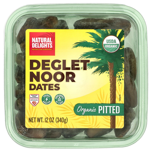 Natural Delights, Финики Deglet Noor, органические без косточек, 340 г (12 унций)