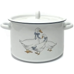 Кастрюля эмалированная 2л без ободка «Гуси» 01-1610.1н/4