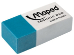 Ластик Maped Technic Duo, синтетический каучук, бело-синий
