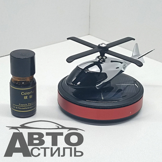 Ароматизатор-игрушка -на торпеду- Вертолет - солн батар (жидк)- YC-37RD Red