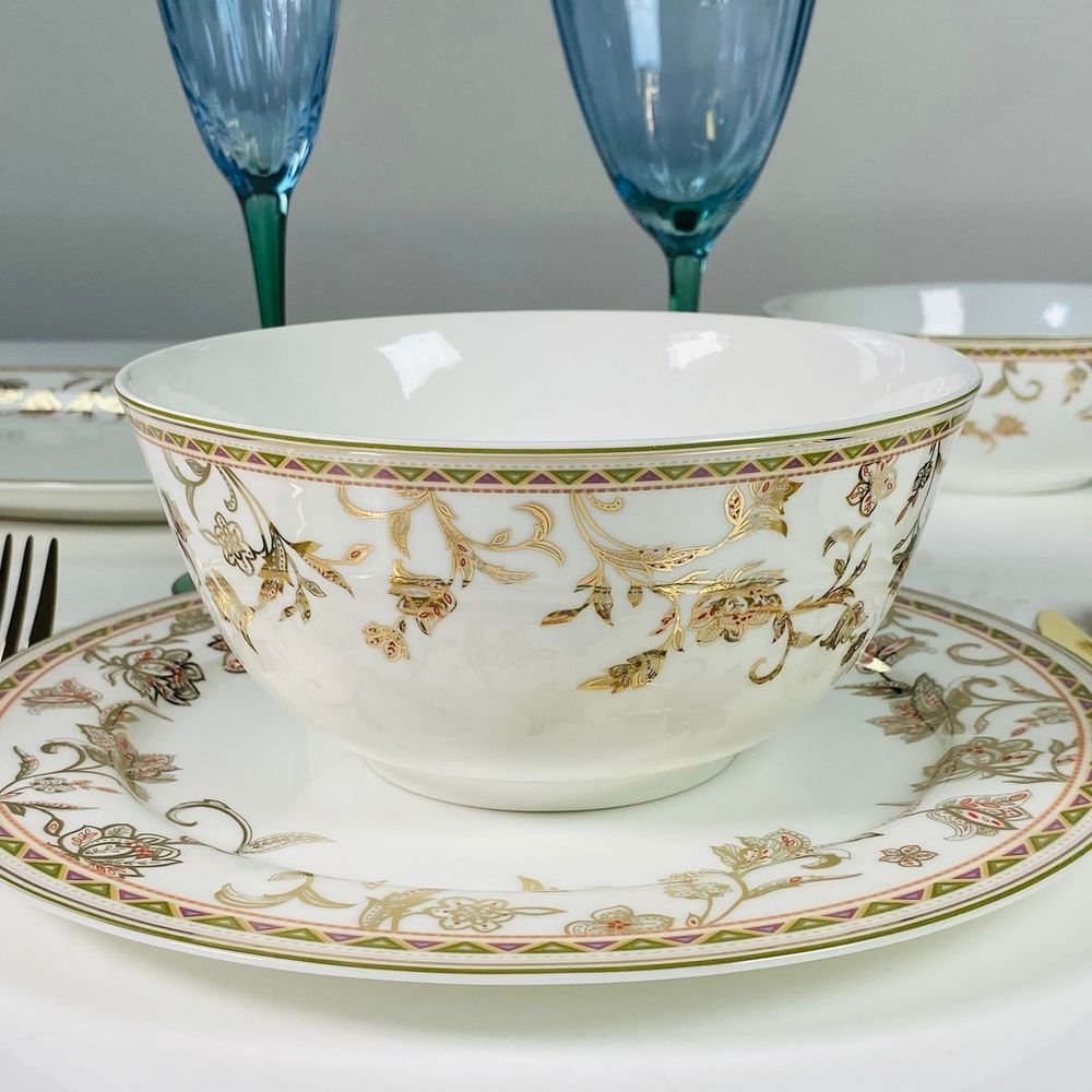 Lenardi 125-111 Набор из 6 салатников 18см. ЗОЛОТОЙ ЦВЕТОК в под.уп.(х6) Костяной фарфор