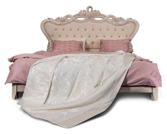 Кровать АФИНА  с мягким изголовьем корень крем