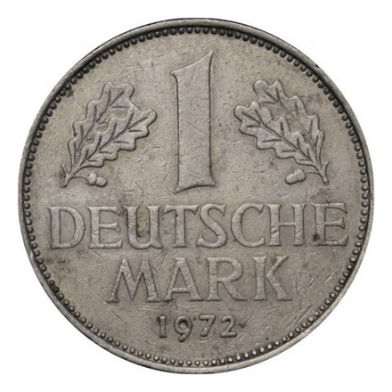 Монета номиналом 1 марка, Германия (ФРГ), 1972 г.