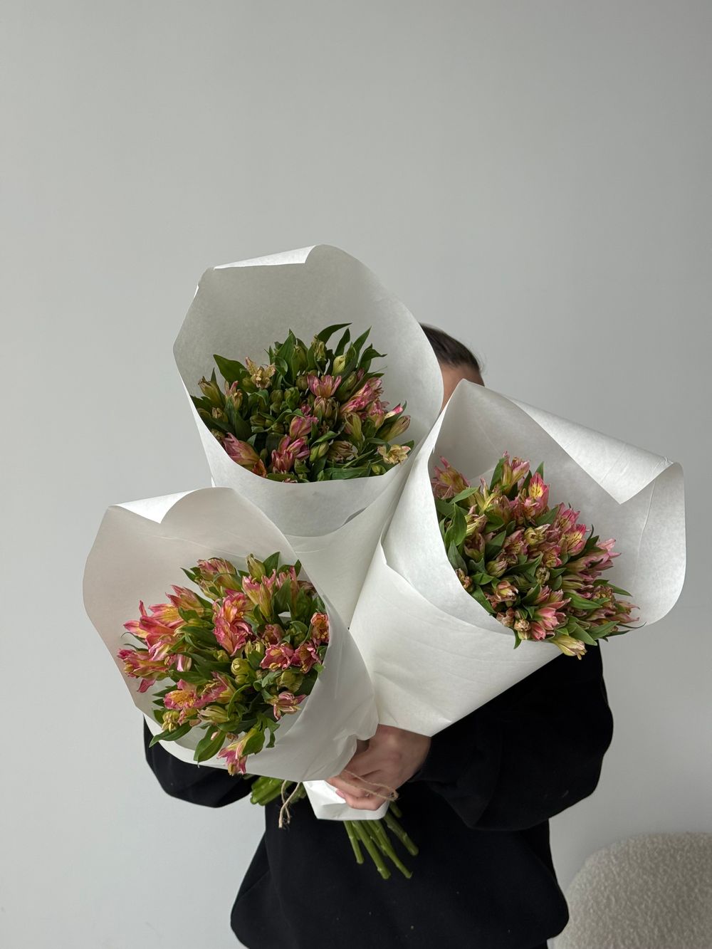 Охапка альстромерии в розовом оттенке 10 шт