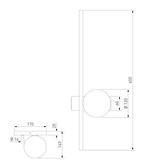 503052 / настенный светильник / латунь