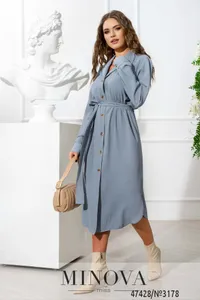 Платье 3178-серо-голубой Minova
