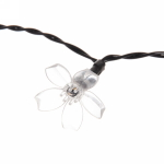 Гирлянда для улицы «Цветок» 7 м 50 ламп LED чёрный провод, 8 реж., IP-55, Теплый белый (возможность соединения), 220V