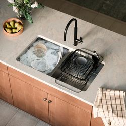 Сушилка для посуды Sinkin, 28х14х47 см, черная