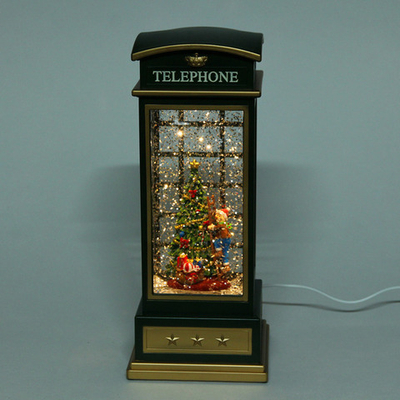 Сувенир с подсветкой «Новогодний снегопад» 10,4*10,4*24,8 см (работает от 3*АА и USB+музыка, подсветка)