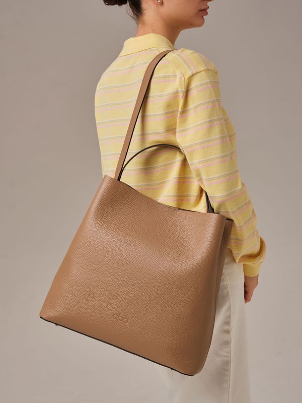 Кожаная сумка шоппер Olga DBR 30948 коричневый капучино