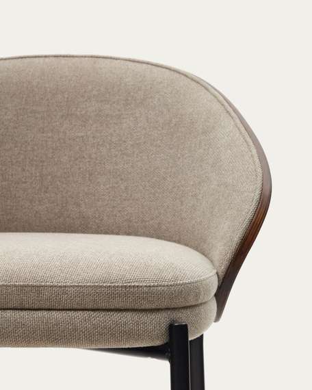 Полубарный стул Eamy светло-коричневый с отделкой орех