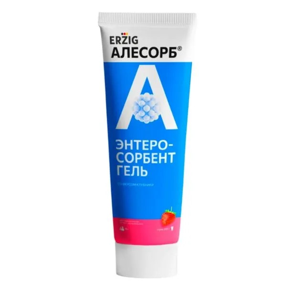 Энтеросорбент гель ERZIG «Алесорб» со вкусом клубники, 230 г (туба)