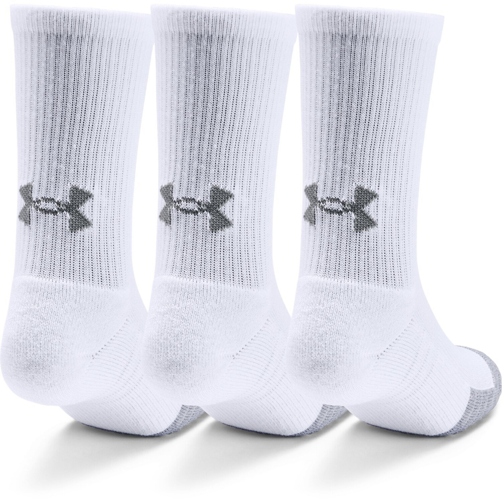 Теннисные носки Under Armour Youth HeatGear Crew Socks 3-Pack - white/steel