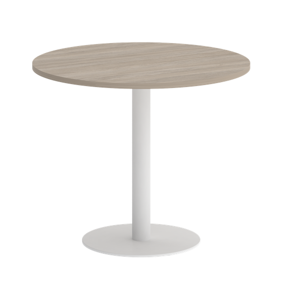 Home Office Стол круглый VR.SP-5-90.1 Дуб Аттик/Металл Белый 900*900*753