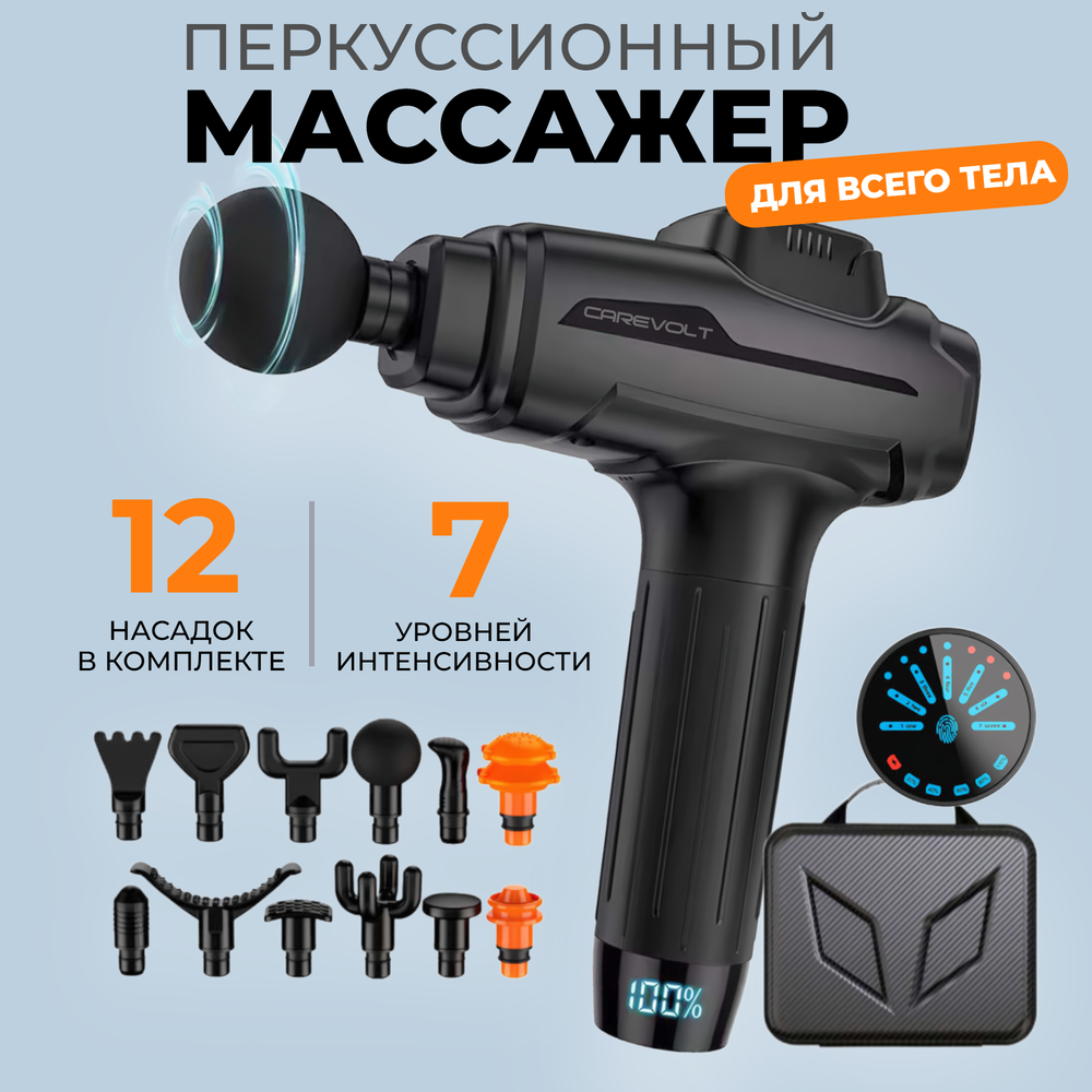 Перкуссионный массажер ударный вибрационный пистолет для тела 