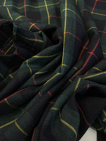 Хлопок с шерстью Canclini черно-зеленый в клетку