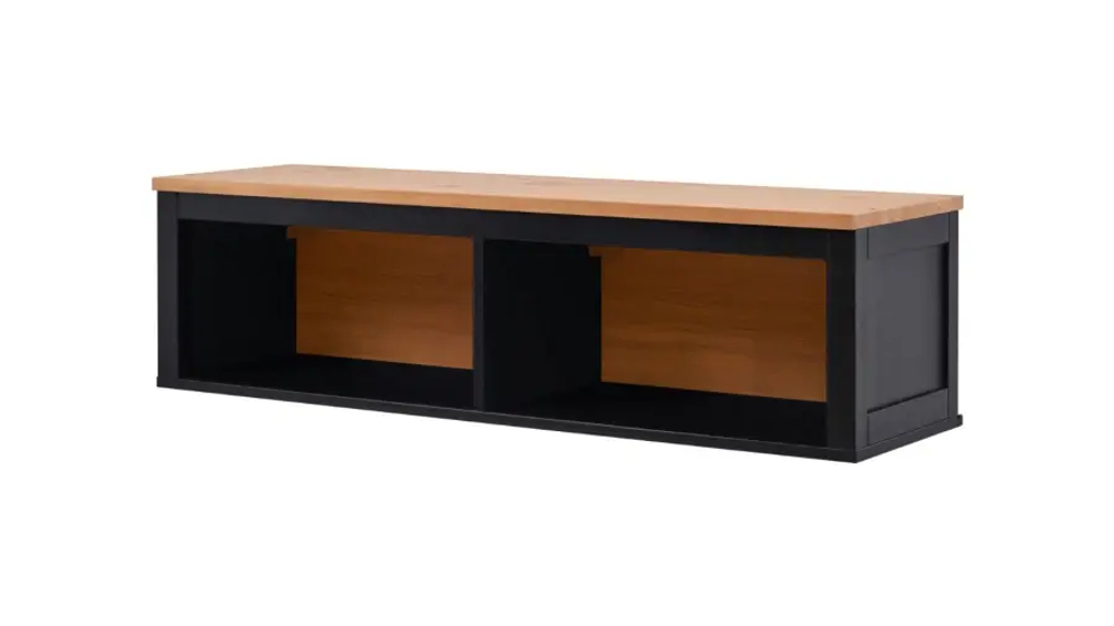 Полка навесная - аналог IKEA HEMNES / ХЕМНЭС/ ХЕМНЕС / КЫМОР / ИКЕА 124х34х37 см, черный/светло-коричневый