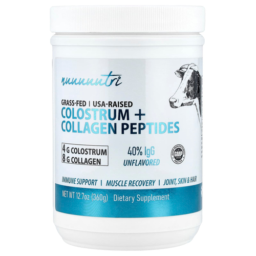 Nutri, Nutri, молозиво и пептиды коллагена, без добавок, 360 г (12,7 унции)