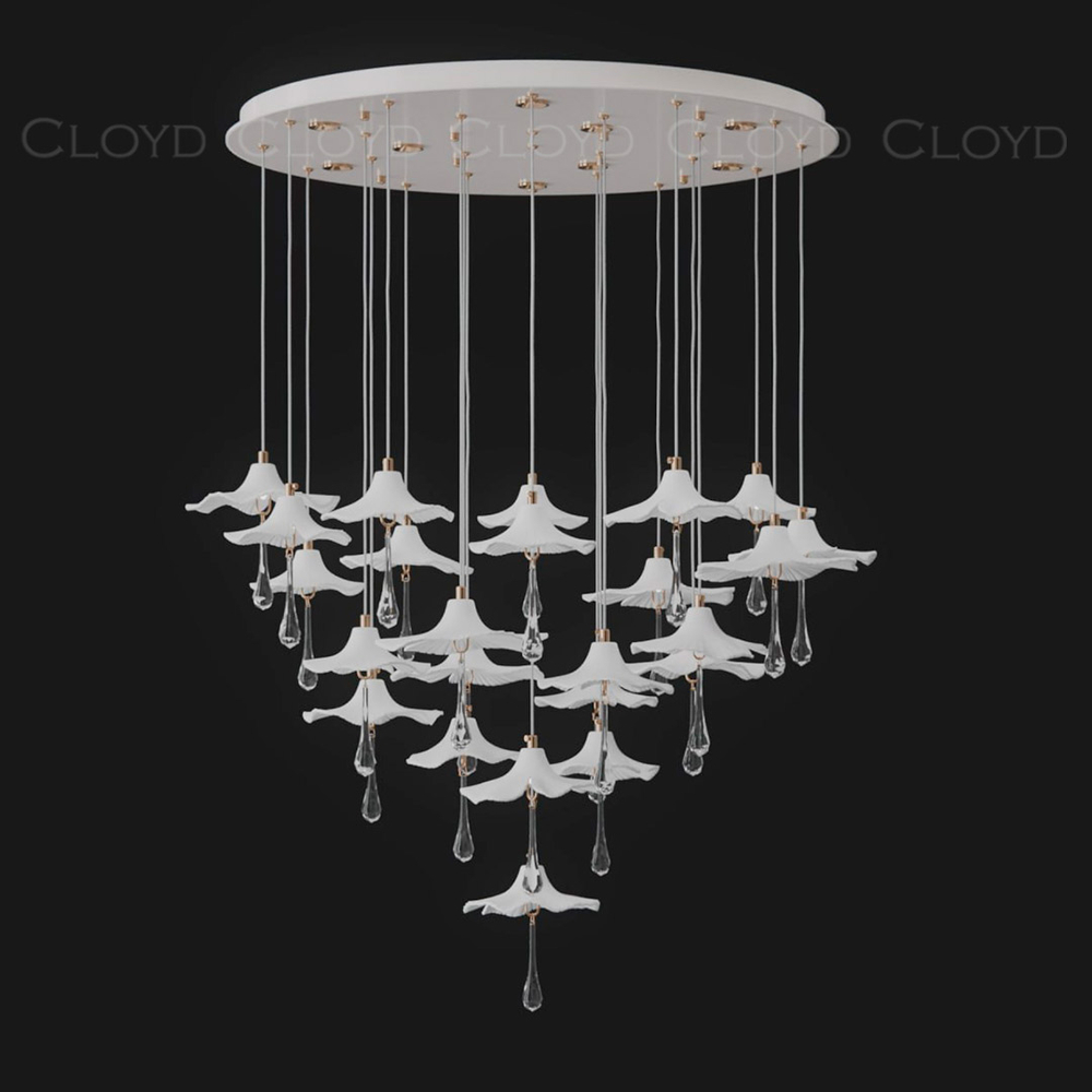 Люстра Cloyd SHANGRILA C33 / выс. 120 см - керамика - белый (арт.11491)