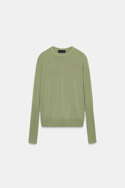 ZARA ТОНКИЙ СВИТЕР, СУХАЯ ЗЕЛЕНЬ