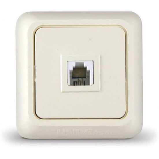 Розетка UNIVersal Олимп телефонная о/п бел.