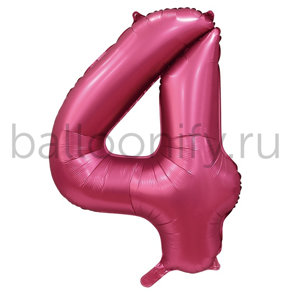 Шар ЦИФРА 4 Сатин Pomegranate 40" 102 см