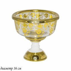 Lenardi 110278 Конфетница на ножке 16см в под.уп.(х12)Стекло