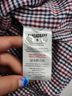 Рубашка Threadbare в мелкую  клетку 44 размер