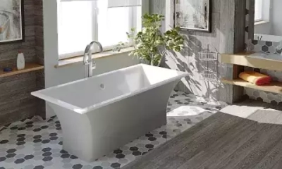 Ванна из литого мрамора отдельностоящая BAS Мадрид 1700х800 серый