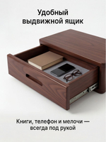 Тумба прикроватная, 47х29х15, Мелания, подвесная, с ящиком, коричневый, массив березы, Dipriz