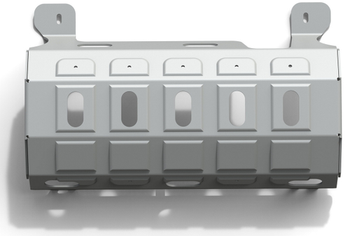 Защита глушителя Rival для Jeep Wrangler JK 2/4-дв. (V - 3.6; 3.8; 2.8D) АКПП 2007-2018, штампованная, алюминий 6 мм, с крепежом, 2333.2723.1.6