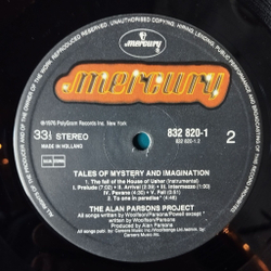 Винтажная виниловая пластинка LP The Alan Parsons Project Tales Of Mystery And Imagination (Edgar Allan Poe) (Holland 1987)
