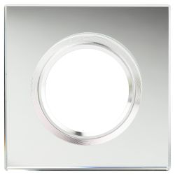 DK8 CH/WH Светильник ЭРА декор стекло квадрат MR16,12V/220V, 50W, хром/зеркальный | Декоративные встраиваемые светильники