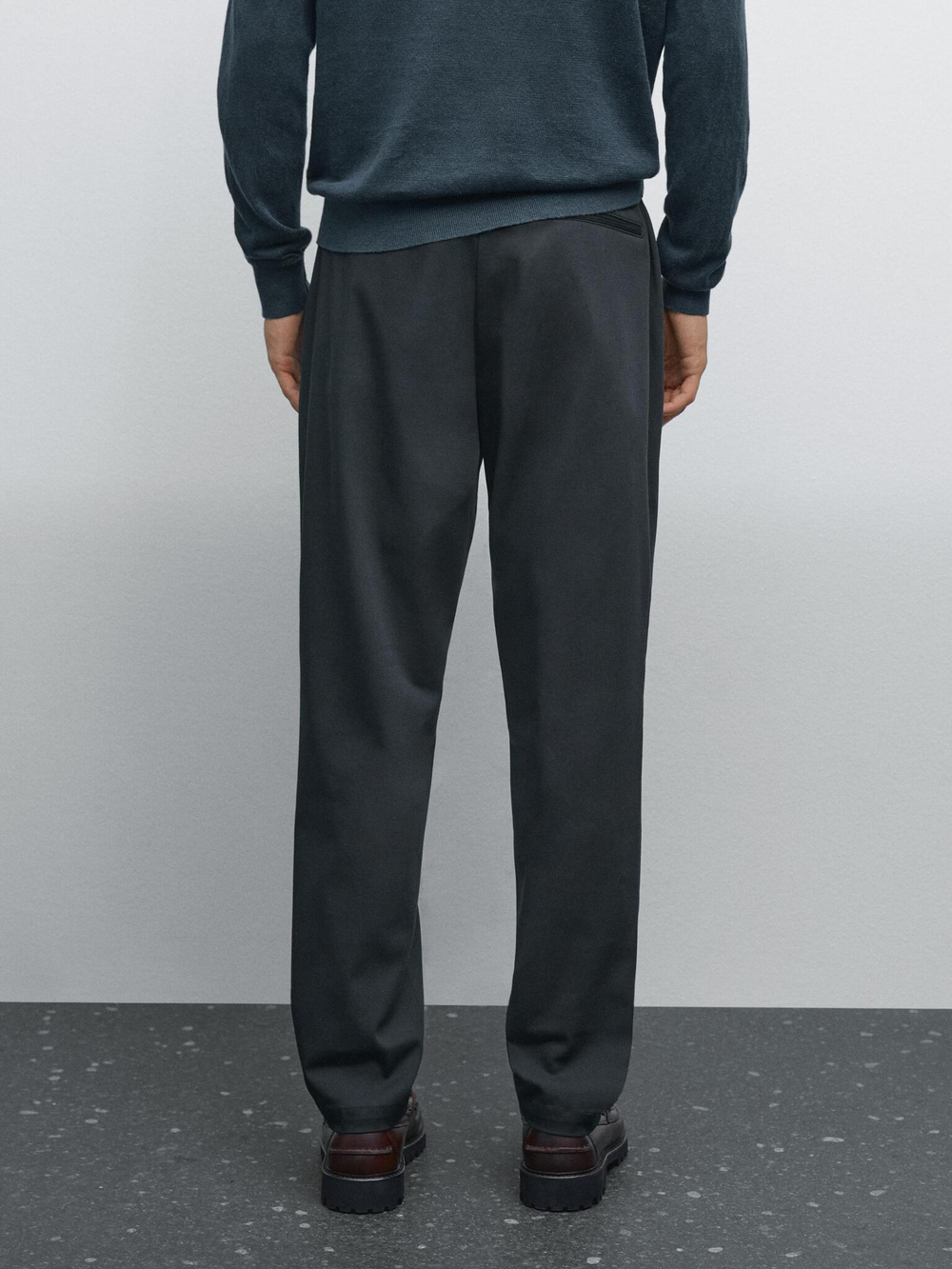 Massimo Dutti Джоггеры из смесового хлопка. темно-синий