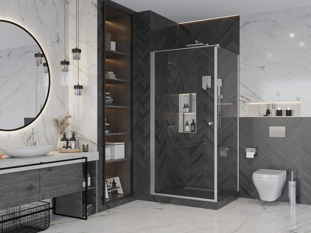 Душевое ограждение Ambassador Elysium 111011111CX-100CX (100х100х200) квадрат,хром,стекло прозрачное,распашная,2 места