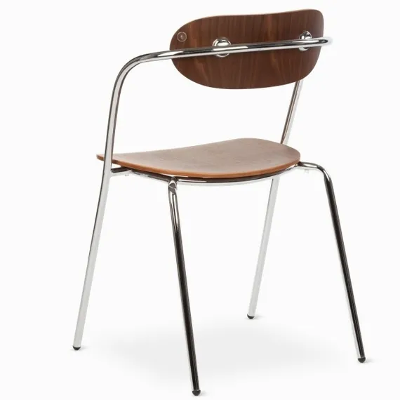 Обеденный стул Birk, орех, ножки хром