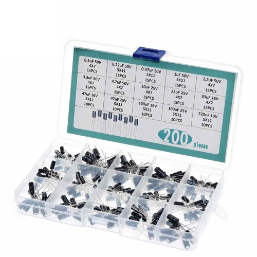 Набор конденсаторов 200шт 0,1-220 мкФ,15видов