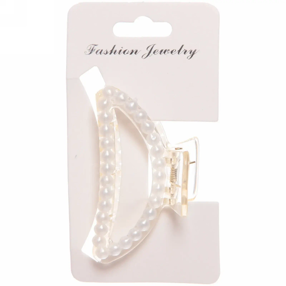 Заколка-краб для волос на блистере «Diana Collection - Olympia», цвет белый, 6см