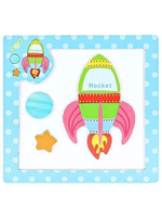 Пазл-рамка дер. магнитная "Ракета" 7 эл. ИД-9991