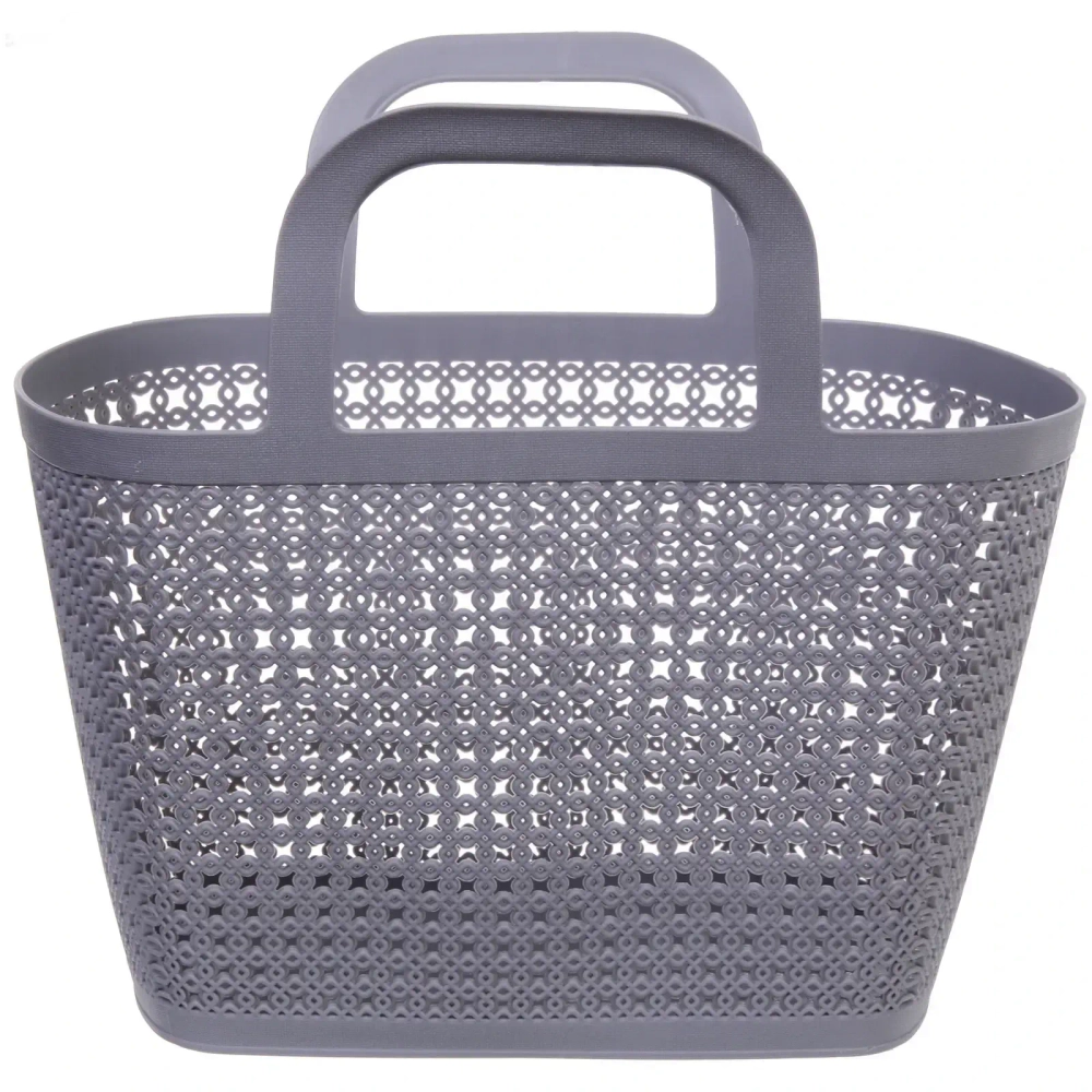 Корзинка хозяйственная «ФОЛЬК», цвет пудровый серый, 33*17.5*21см (лейбл)