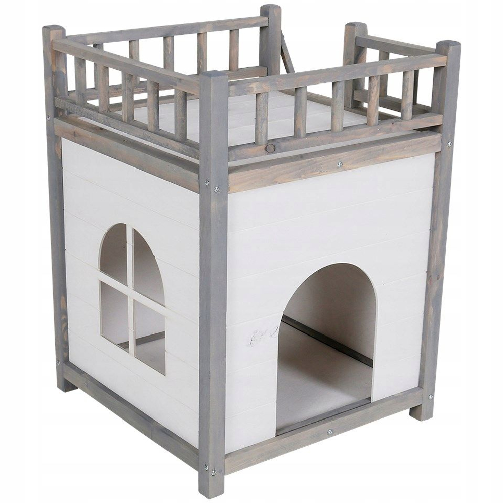 Домик для кошки, 42х42х56, Вальди, для котов и небольших собак, из массива дерева, Dipriz