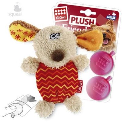 GiGwi 75304 Игрушка для собак Собачка 13 см с пищалкой
