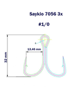 Крючки рыболовные Saikyo 7056 TN 3X № 1 (25шт) тройник