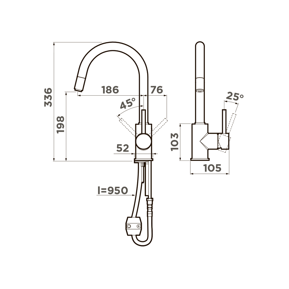 Смеситель для кухни Omoikiri Shinagawa-S-C Хром