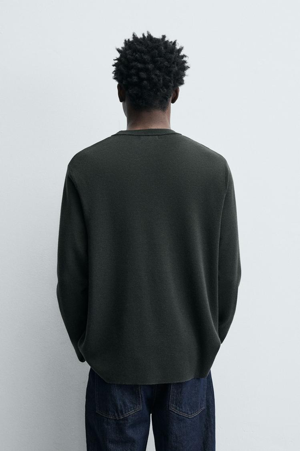 ZARA СВИТЕР ИЗ ЛЕГКОЙ ШЕРСТИ, ЗЕЛЕНЫЙ/СЕРЫЙ