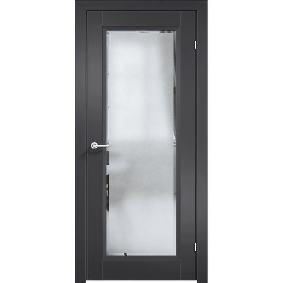 Фото межкомнатной двери эмаль Дверцов Модена 1 цвет сигнальный чёрный RAL 9004 остекленная