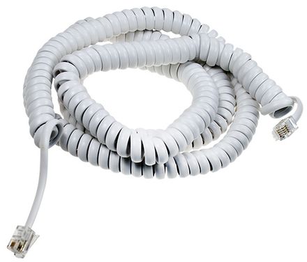 Шнур витой 7м белый 4р4с к телефонной трубке