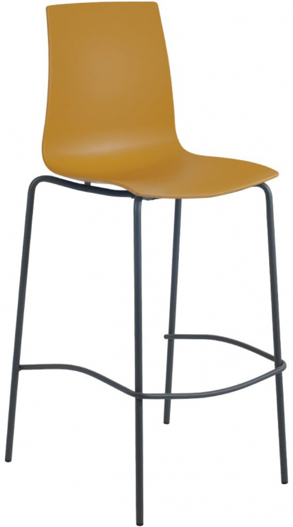 Стул пластиковый барный Papatya X-Treme BSL Pro, антрацит, темно-желтый