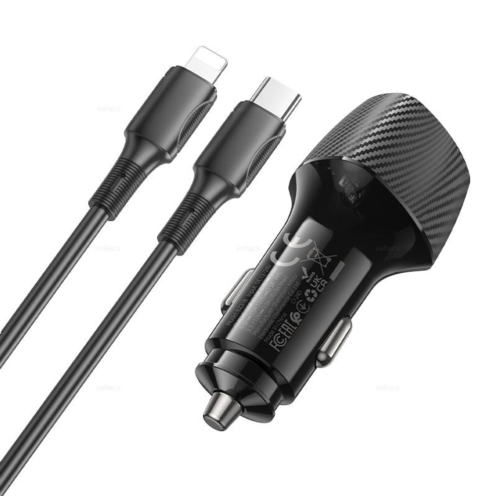 Автомобильное зарядное устройство Для Lightning Borofone BZ31B PD30W QC3.0 (black)